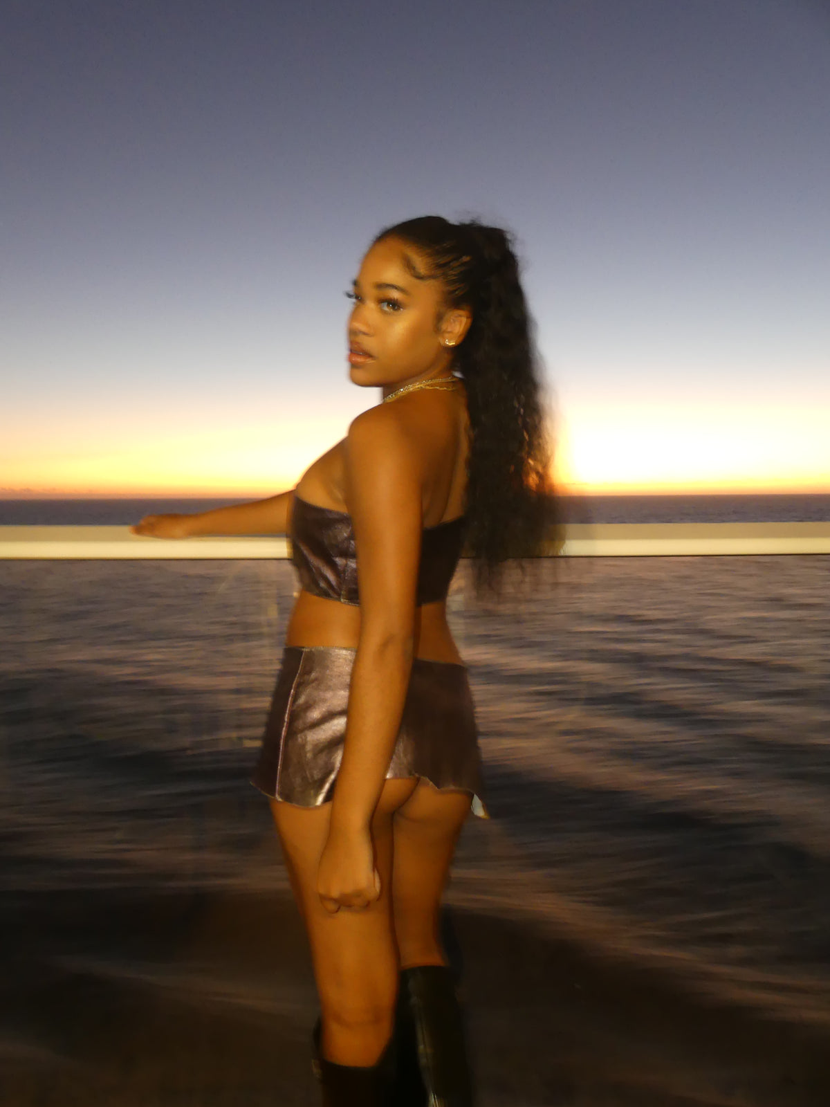 Black Bunny leather campaign at sunset